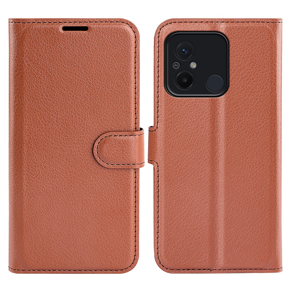  Xiaomi Redmi 12C 4G Fodral Litchi Läder Brun