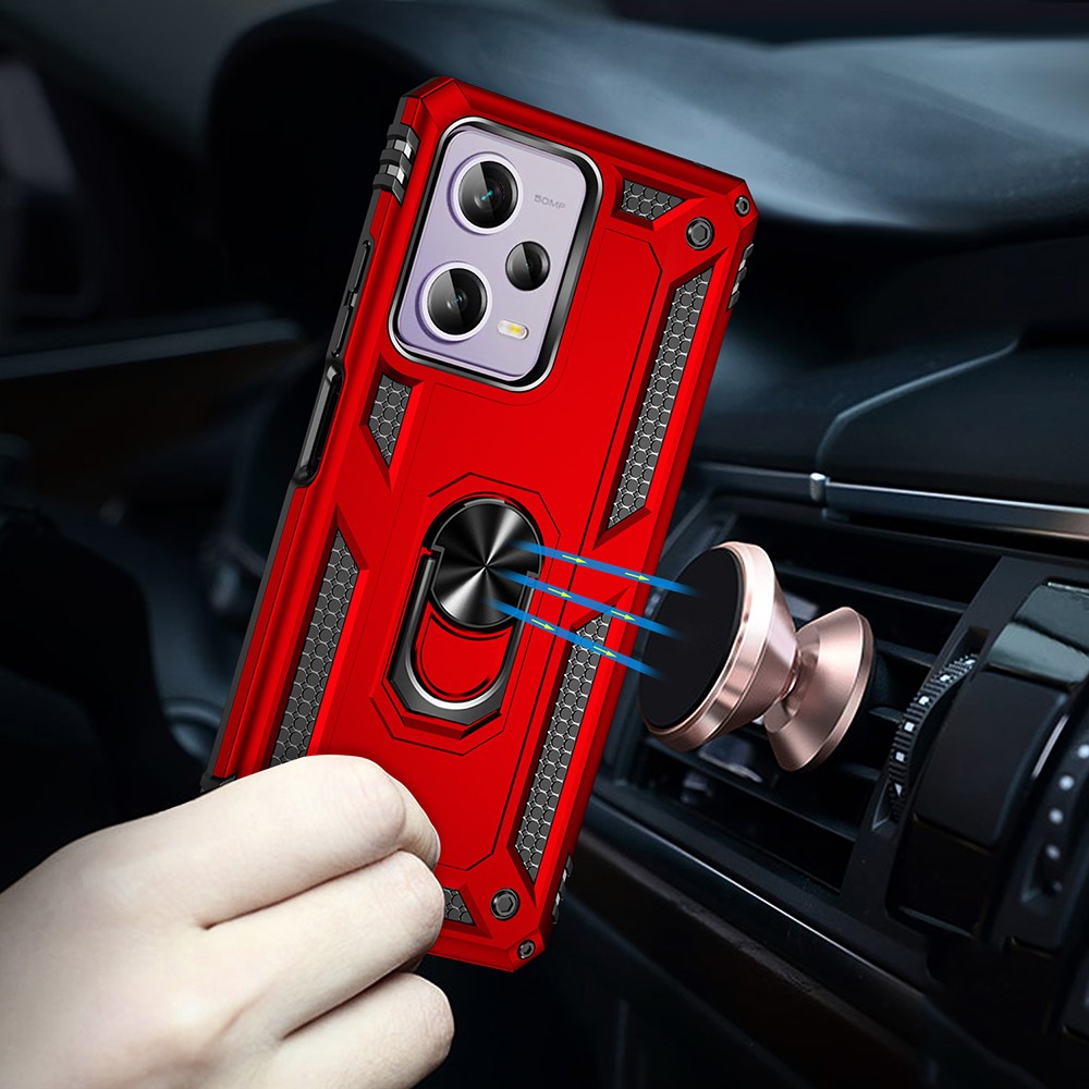  Xiaomi Redmi Note 12 Pro 5G Skal Ring Armor Hybrid Röd