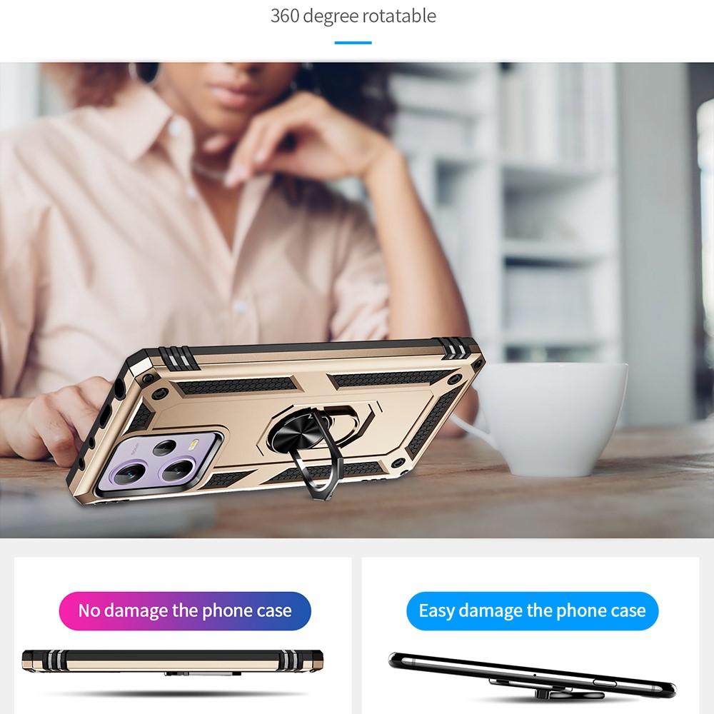  Xiaomi Redmi Note 12 Pro 5G Skal Ring Armor Hybrid Guld