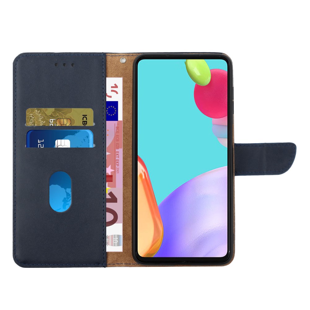  Google Pixel 7A Fodral Äkta Läder Nappa Textur Blå