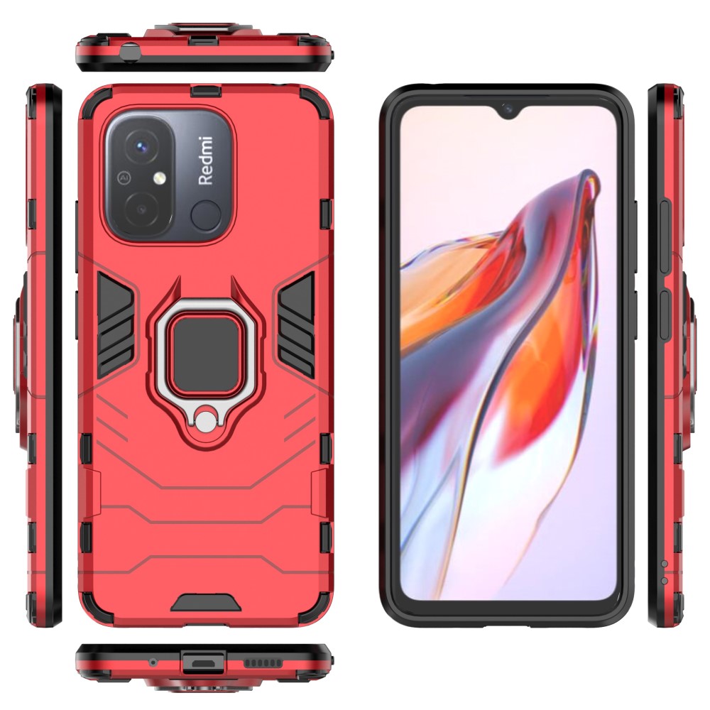  Xiaomi Redmi 12C 4G Skal Ring Hybrid Armor Röd