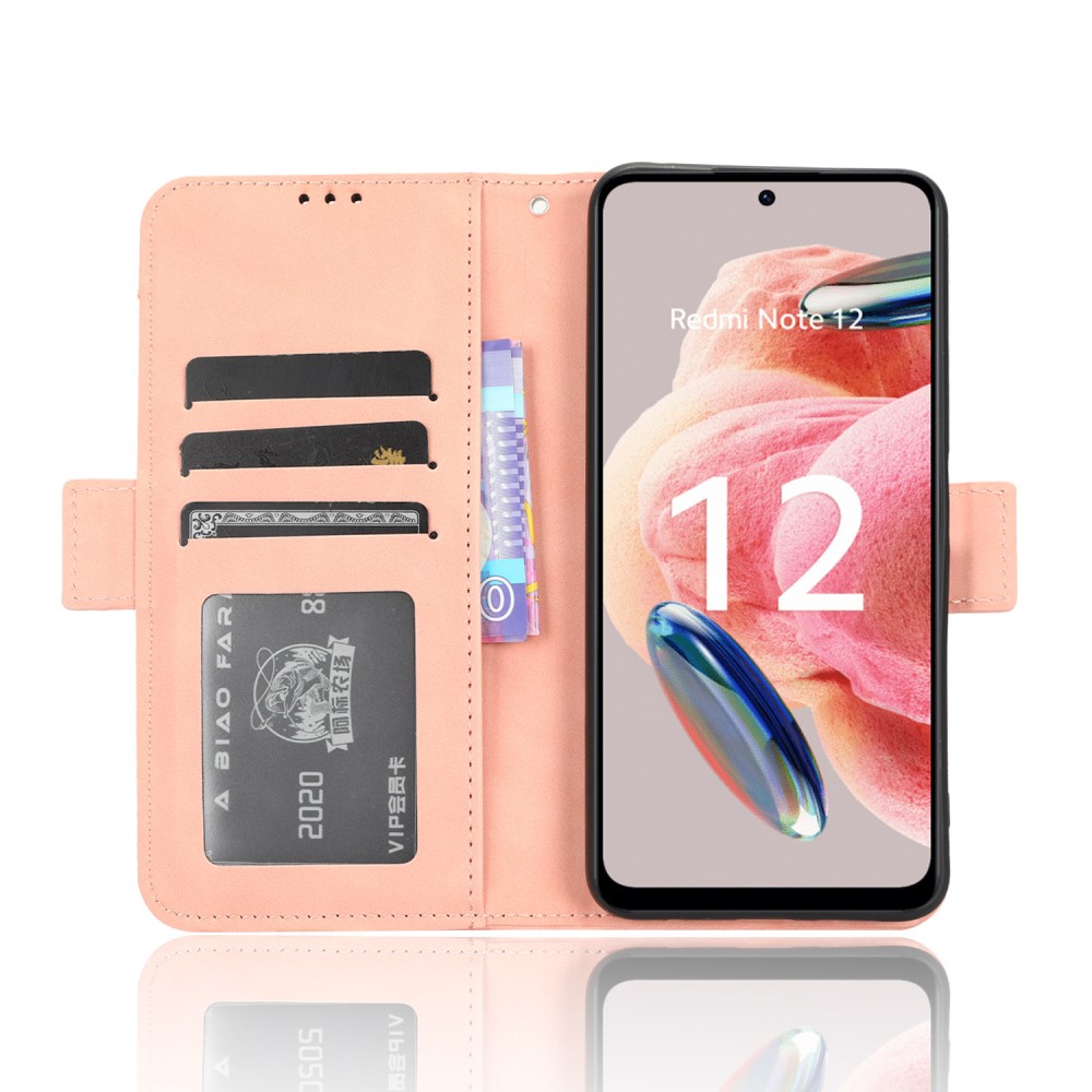  Xiaomi Redmi Note 12 4G Fodral Med Avtagbart Kortfodral Rosa