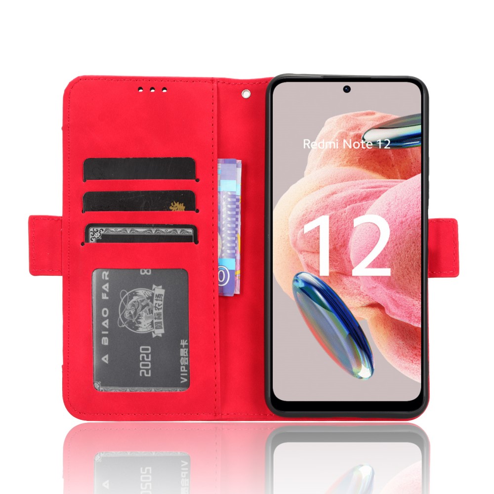  Xiaomi Redmi Note 12 4G Fodral Med Avtagbart Kortfodral Röd