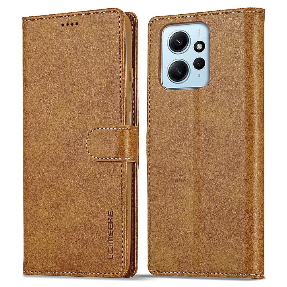 LC.IMEEKE LC.IMEEKE Xiaomi Redmi Note 12 4G Fodral Läder Brun