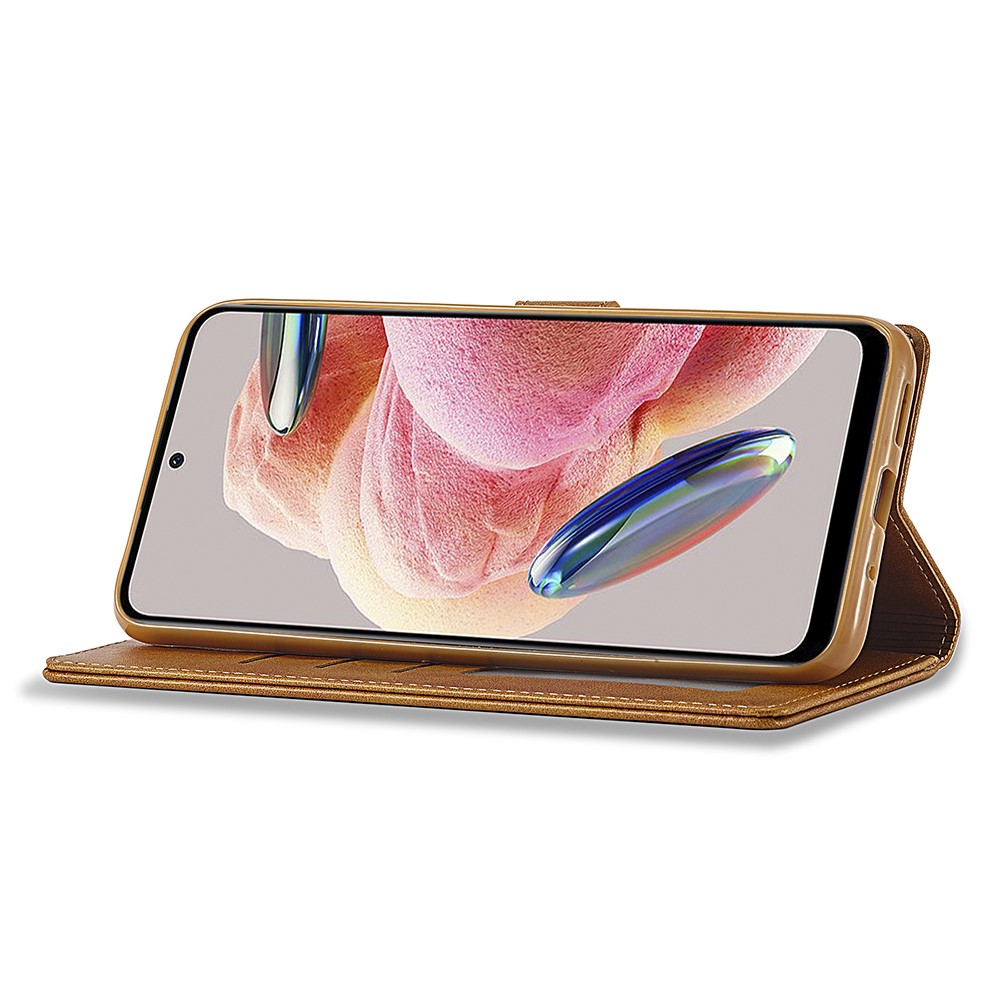 LC.IMEEKE LC.IMEEKE Xiaomi Redmi Note 12 4G Fodral Läder Brun