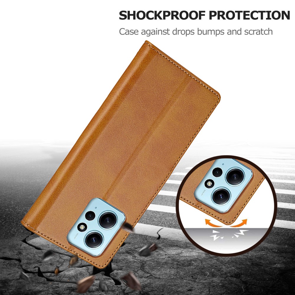 LC.IMEEKE LC.IMEEKE Xiaomi Redmi Note 12 4G Fodral Läder Brun