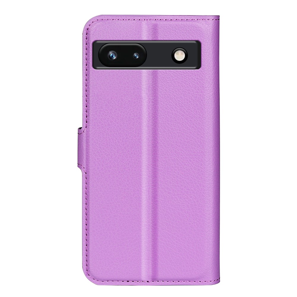  Google Pixel 7A Fodral Litchi Textur Läder Lila