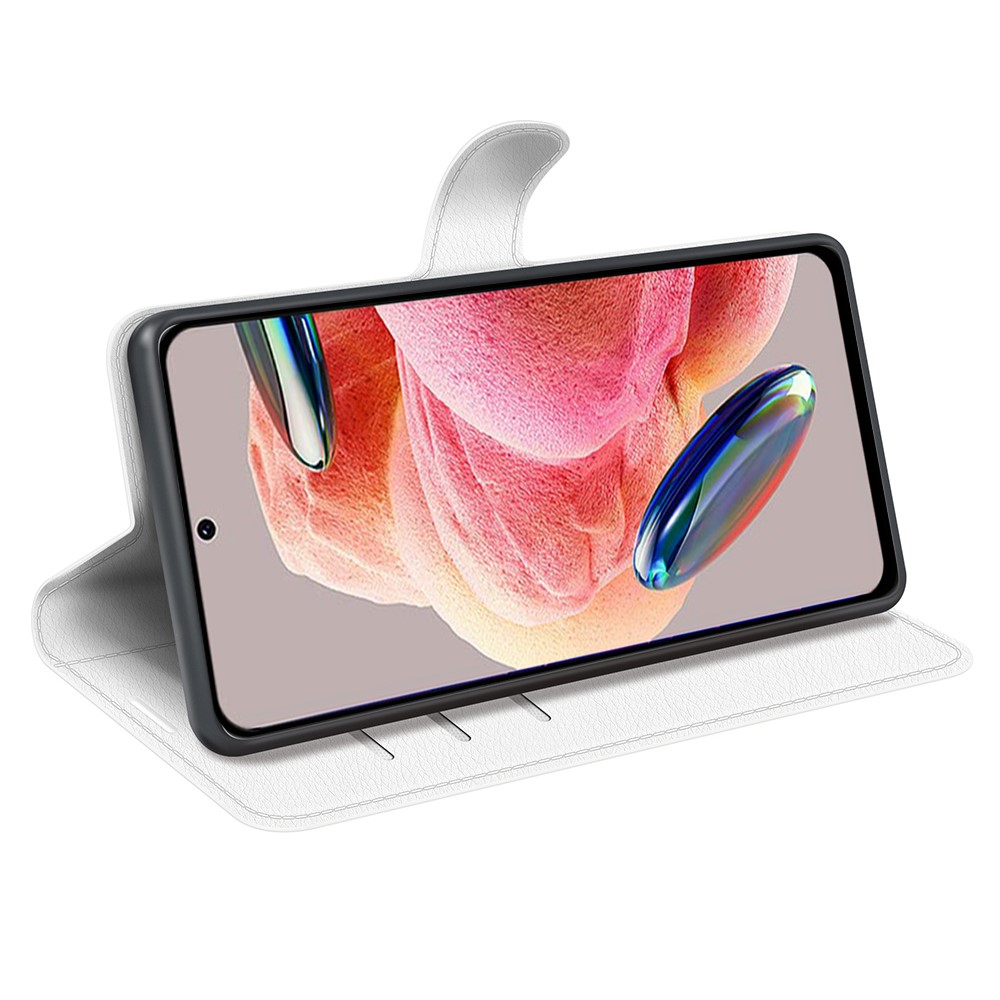 Xiaomi Redmi Note 12 4G Fodral Litchi Läder Vit