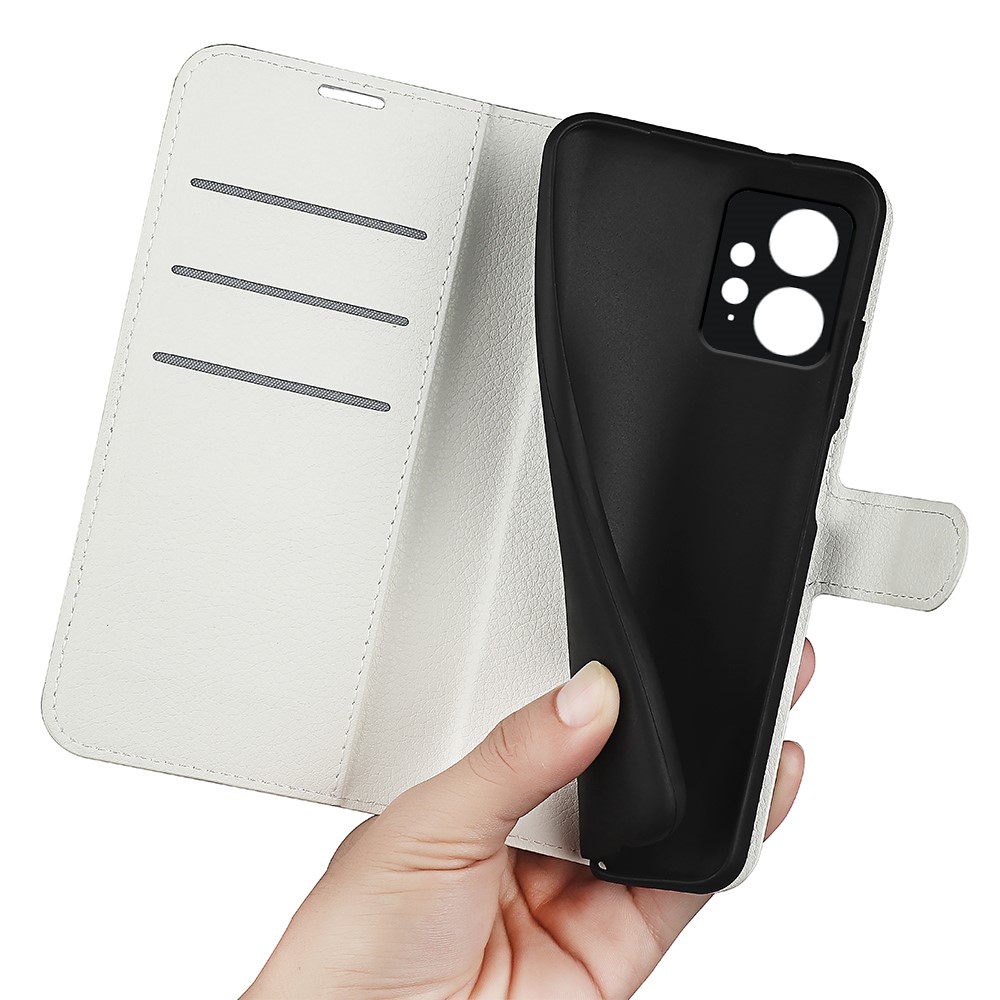  Xiaomi Redmi Note 12 4G Fodral Litchi Läder Vit
