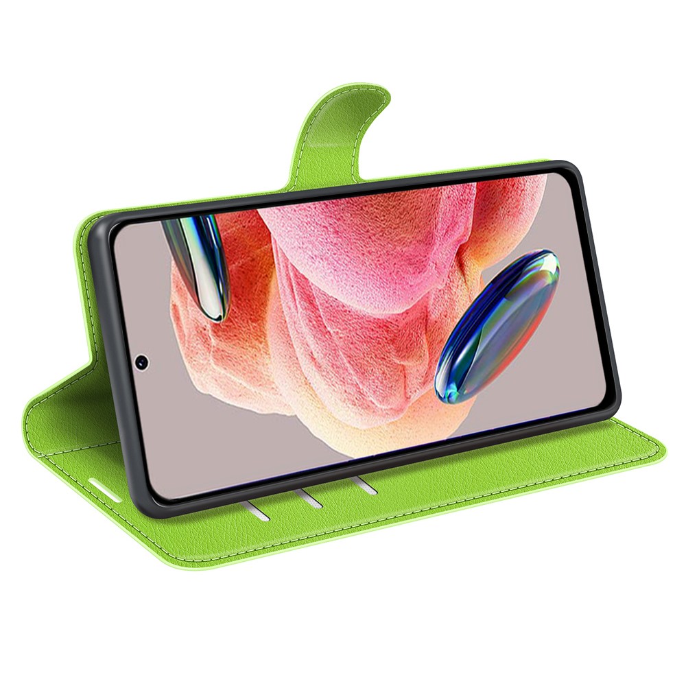  Xiaomi Redmi Note 12 4G Fodral Litchi Läder Grön