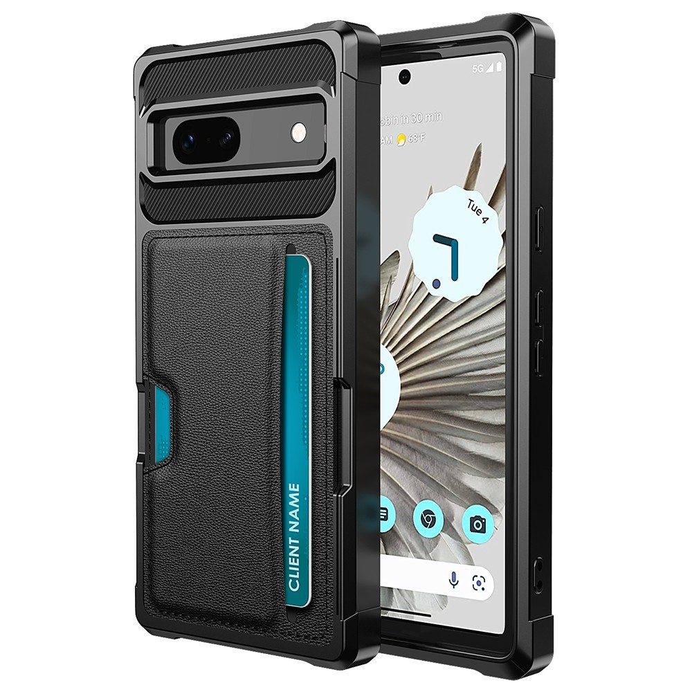 Google Pixel 7A Skal Shockproof Med Kortfack Svart