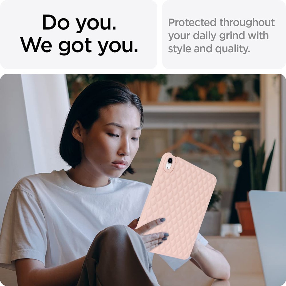  iPad Air 2025-2020 Skal Diamond Textur TPU Rosa