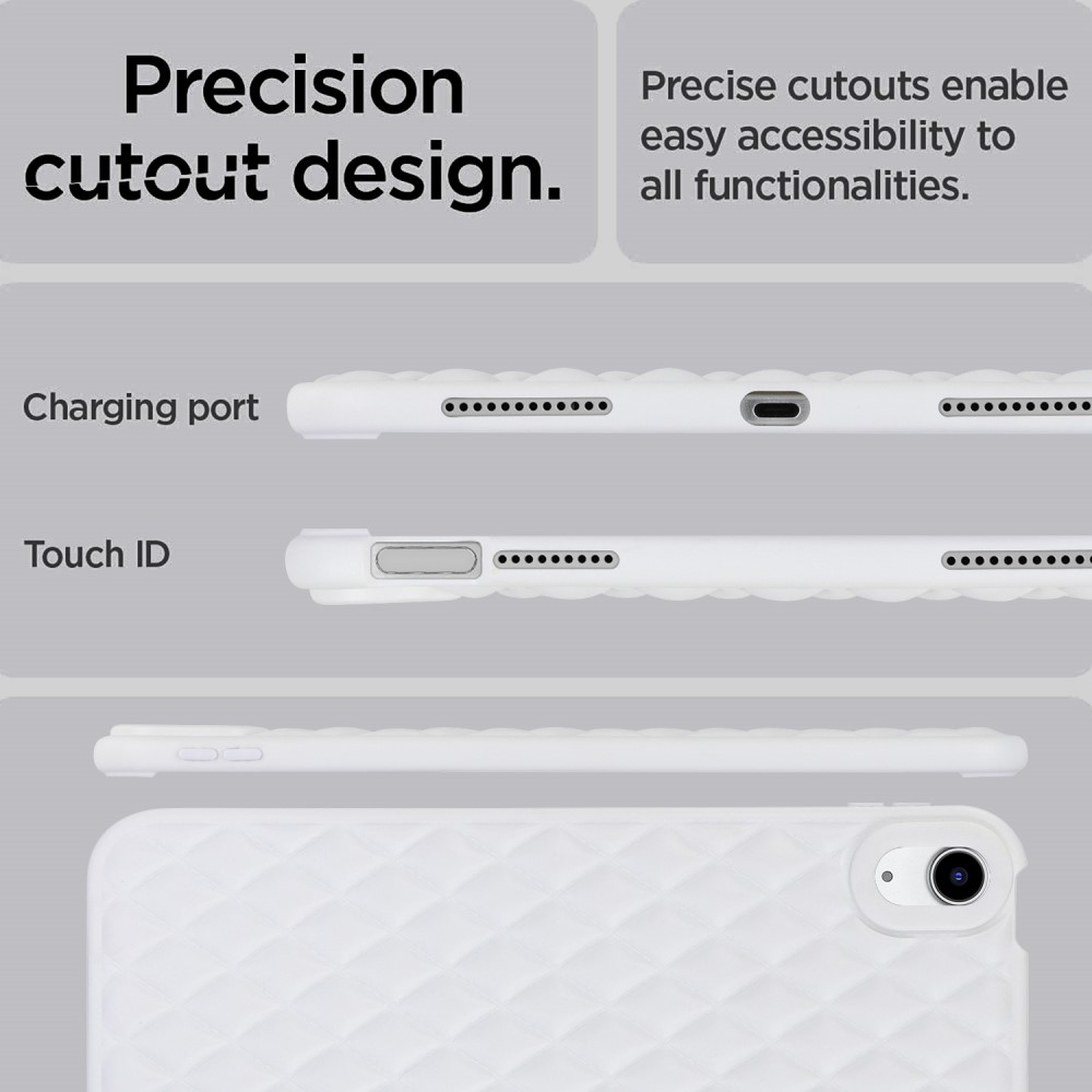  iPad Air 2026-2020 Skal Diamond Textur TPU Vit