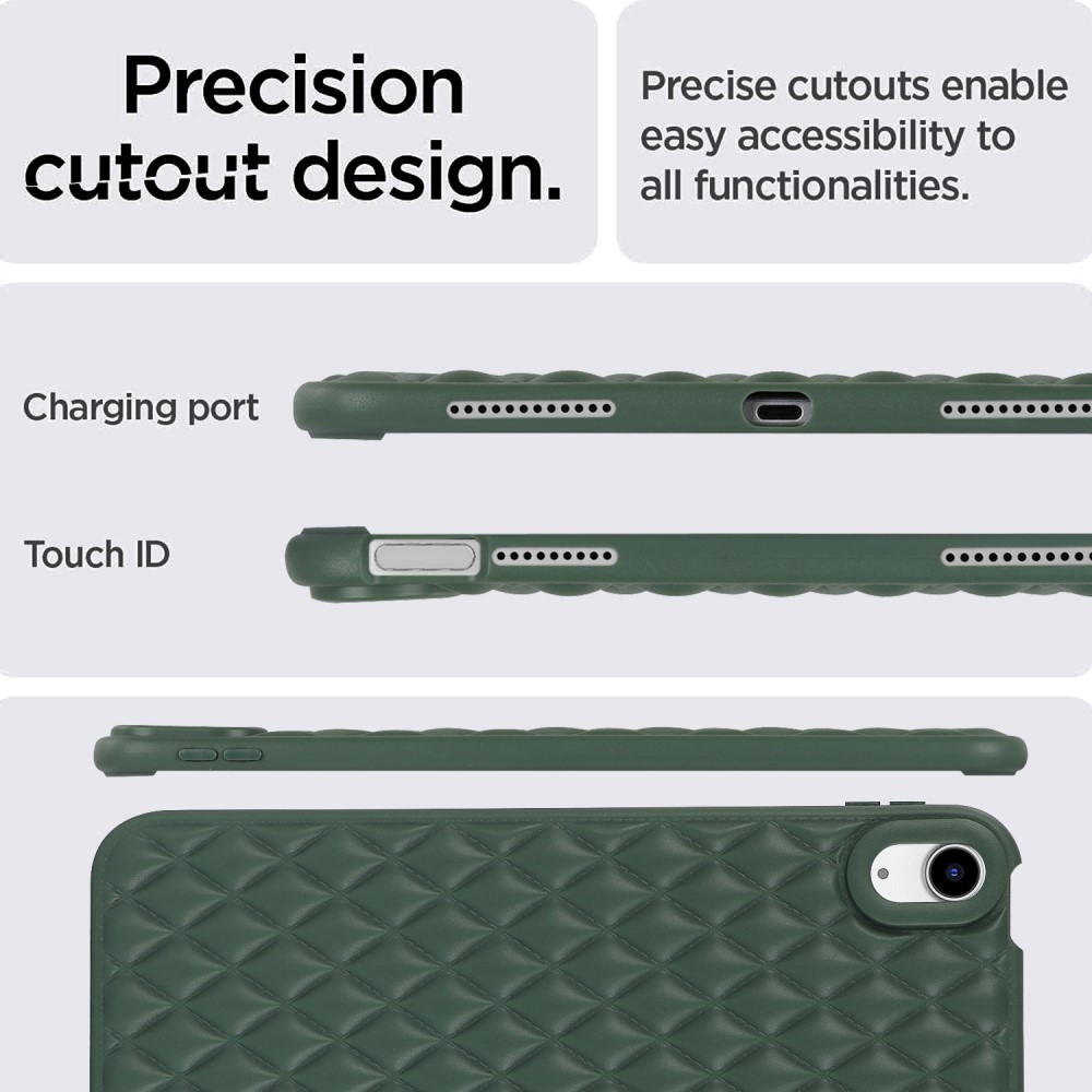  iPad Air 2026-2020 Skal Diamond Textur TPU Mörk Grön