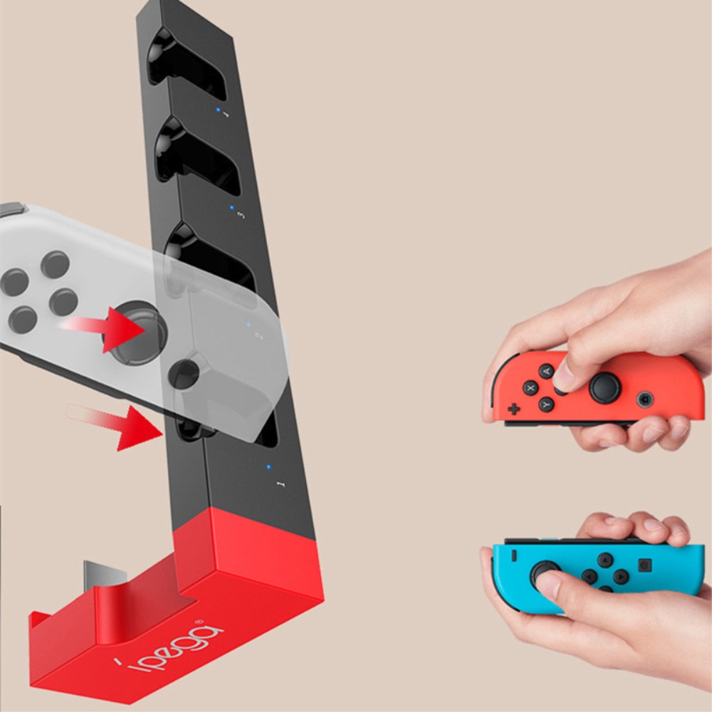 iPega iPega Nintendo Switch LED Laddstation För Ställ och 4x Joy-Con