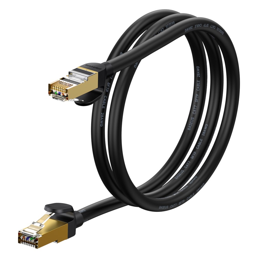 BASEUS Baseus 1m Cat7 RJ45 Nätverkskabel Svart