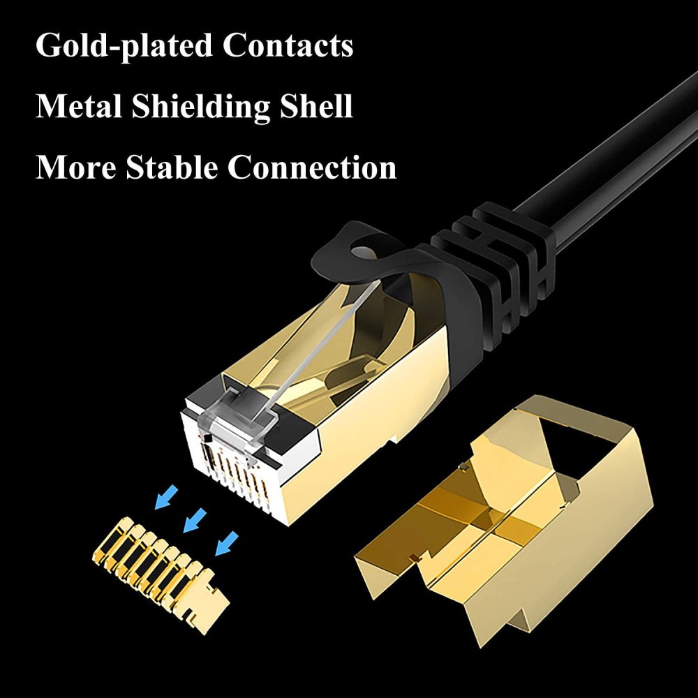  15m Cat8 40Gbps RJ45 UTP Nätverkskabel Svart