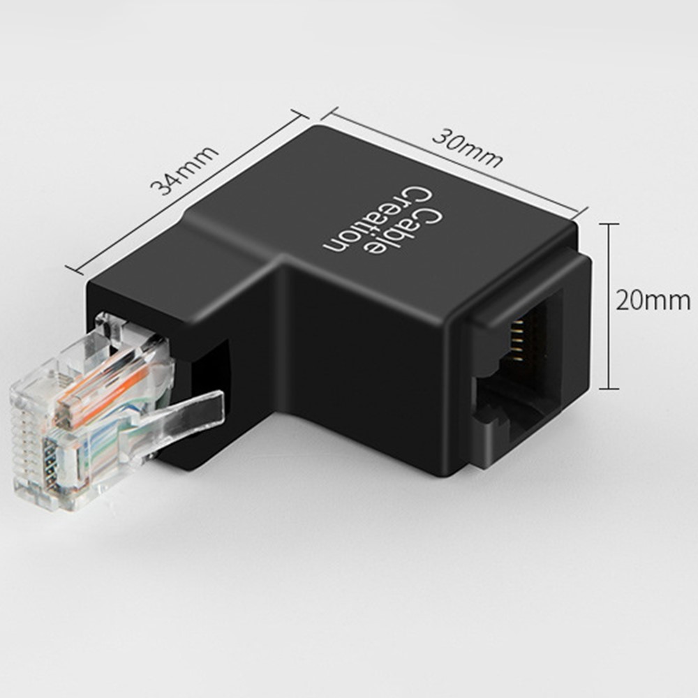 CableCreation CableCreation 90 Graders RJ45 Ethernet Adapter Svart