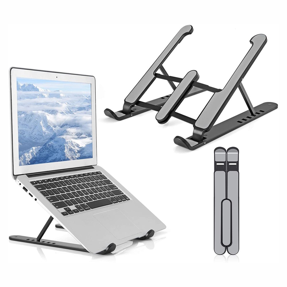  Vikbart Laptop Stativ, Justerbar Höjd Svart
