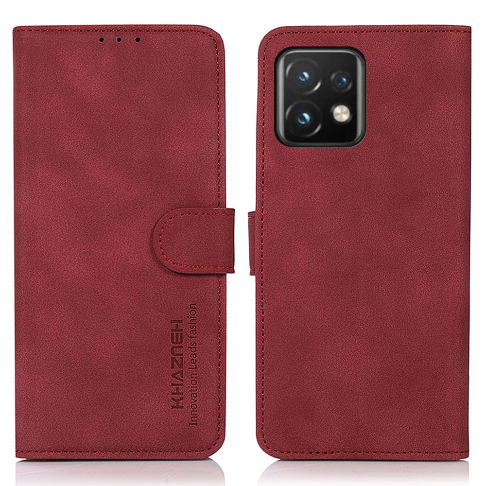 KHAZNEH KHAZNEH Motorola Edge 40 Pro 5G Fodral Retro Läder Röd