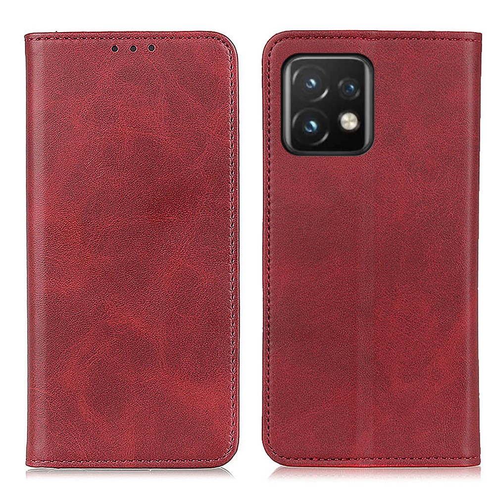  Motorola Edge 40 Pro 5G Fodral Flip Split Läder Röd