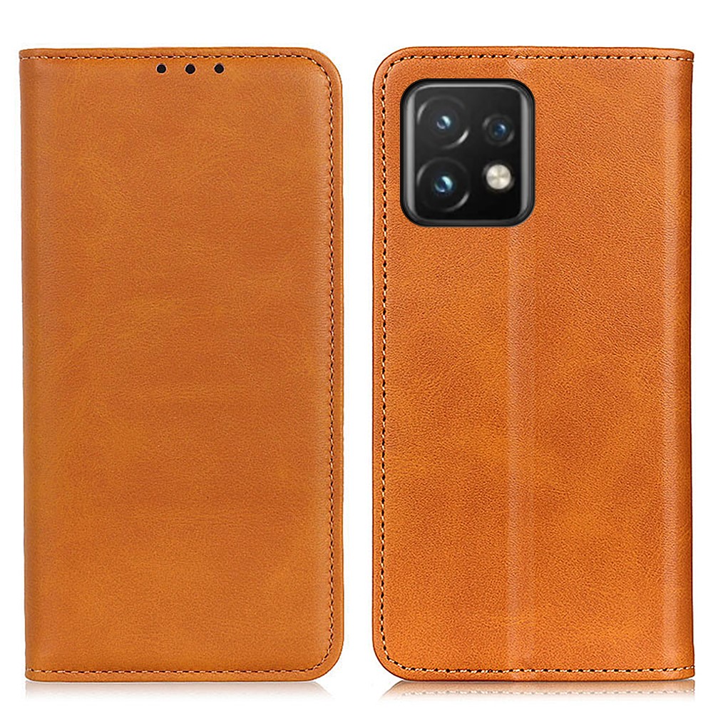  Motorola Edge 40 Pro 5G Fodral Flip Split Läder Brun