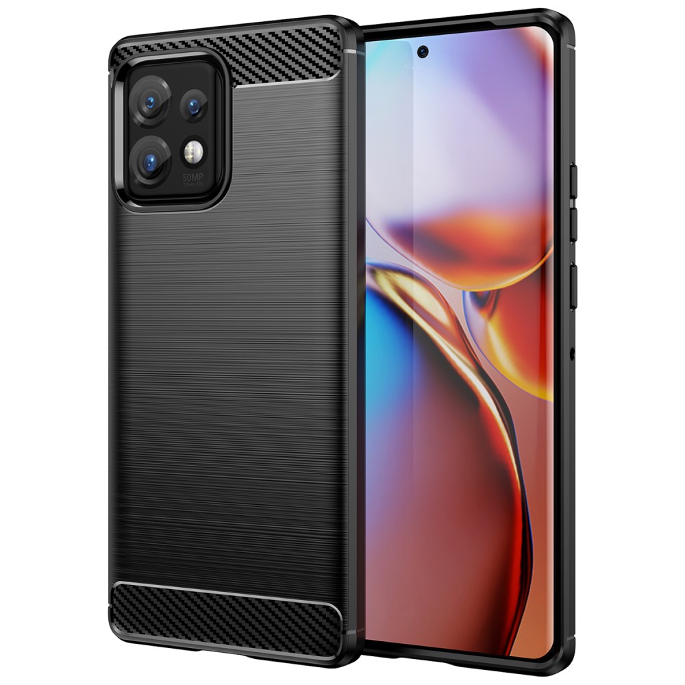  Motorola Edge 40 Pro 5G Skal Borstad Stål Textur Svart