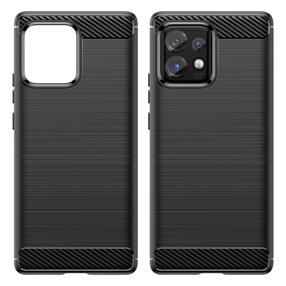  Motorola Edge 40 Pro 5G Skal Borstad Stål Textur Svart