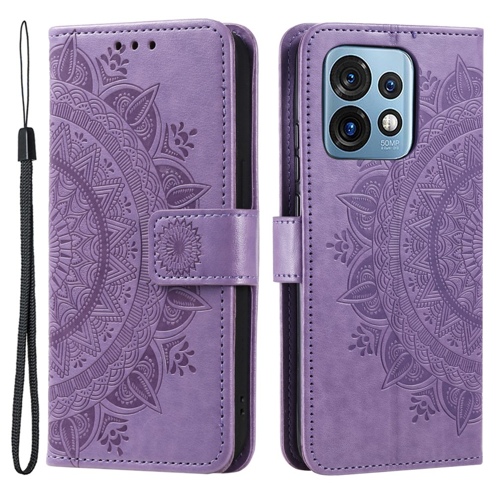  Motorola Edge 40 Pro 5G Fodral Mandala Läder Lila