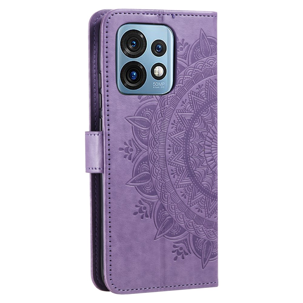  Motorola Edge 40 Pro 5G Fodral Mandala Läder Lila