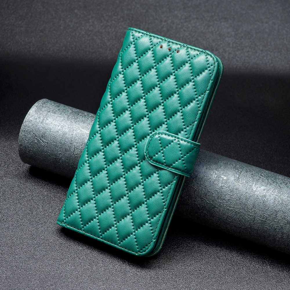  Motorola Edge 40 Pro 5G Fodral Diamond Läder Grön