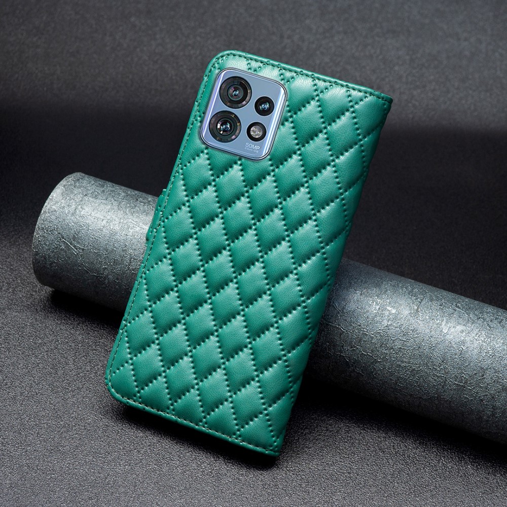  Motorola Edge 40 Pro 5G Fodral Diamond Läder Grön