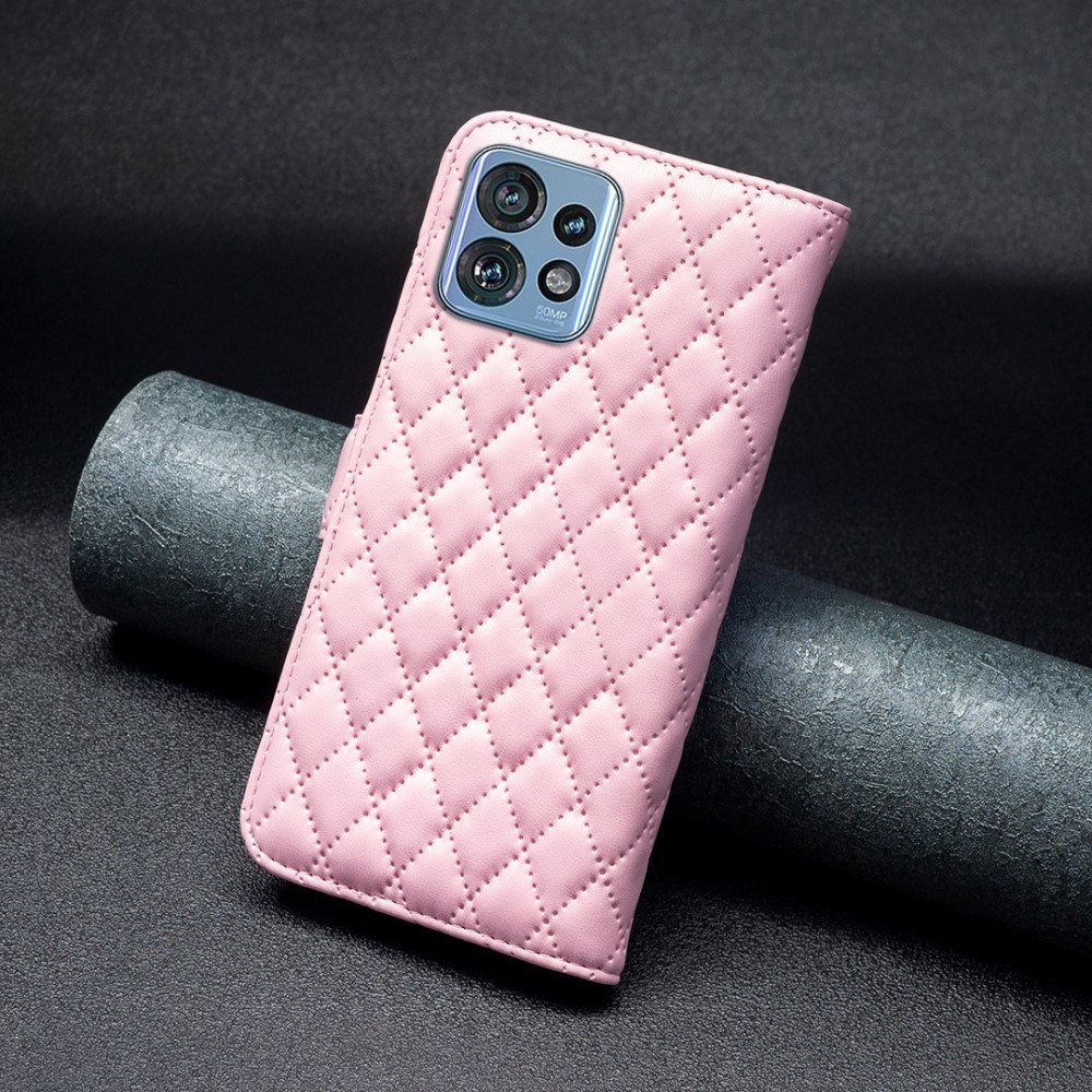  Motorola Edge 40 Pro 5G Fodral Diamond Läder Rosa