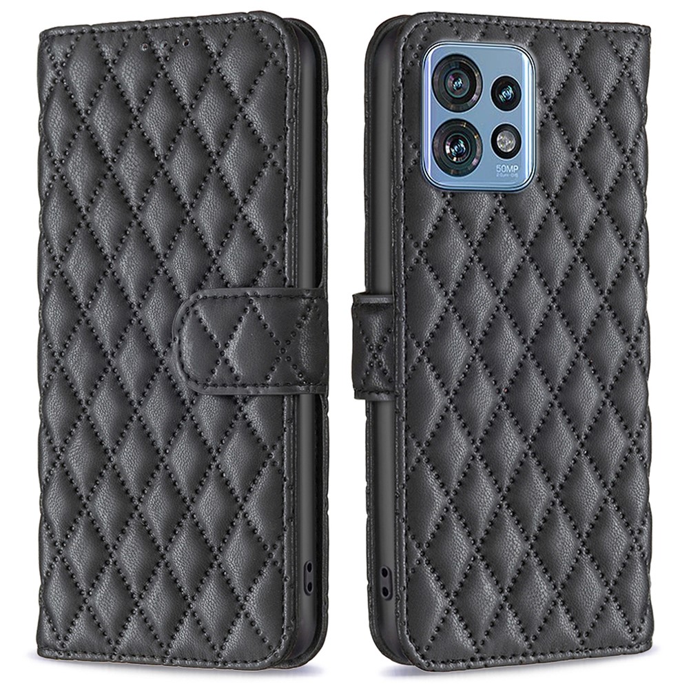  Motorola Edge 40 Pro 5G Fodral Diamond Läder Svart