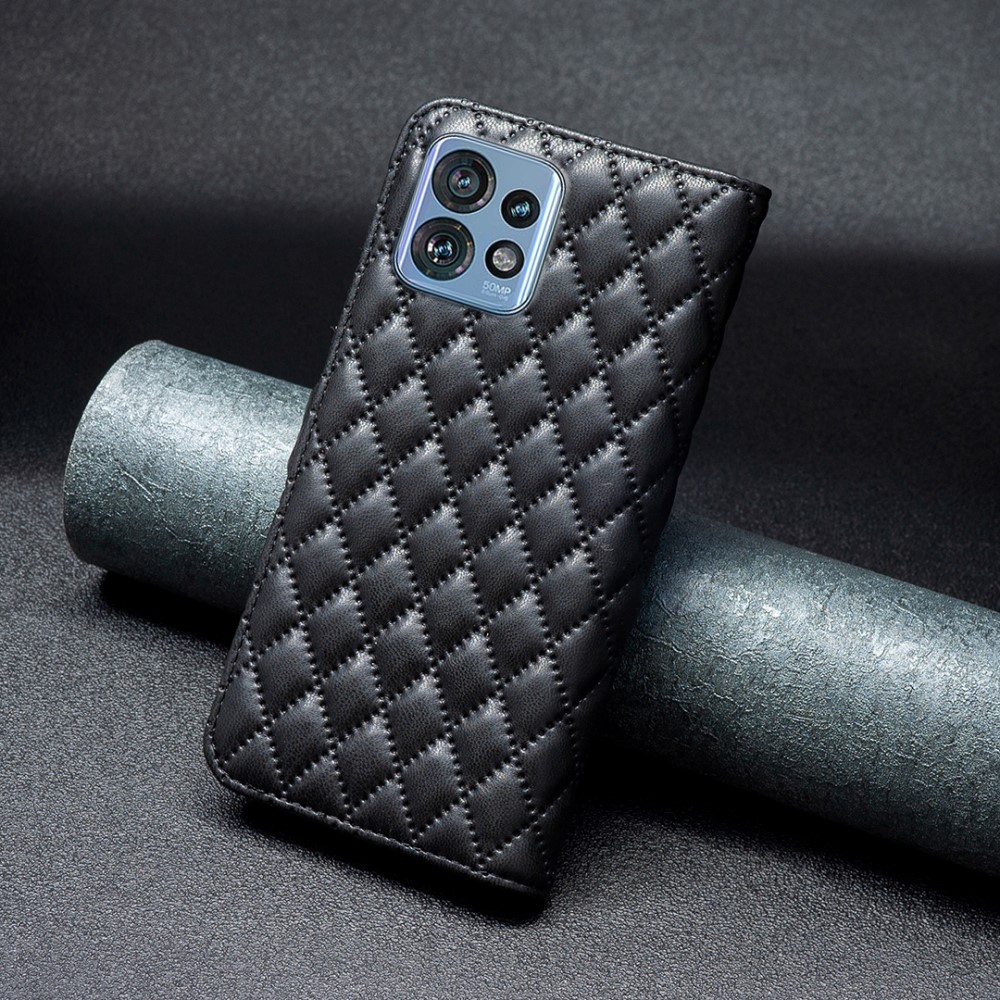  Motorola Edge 40 Pro 5G Fodral Diamond Läder Svart