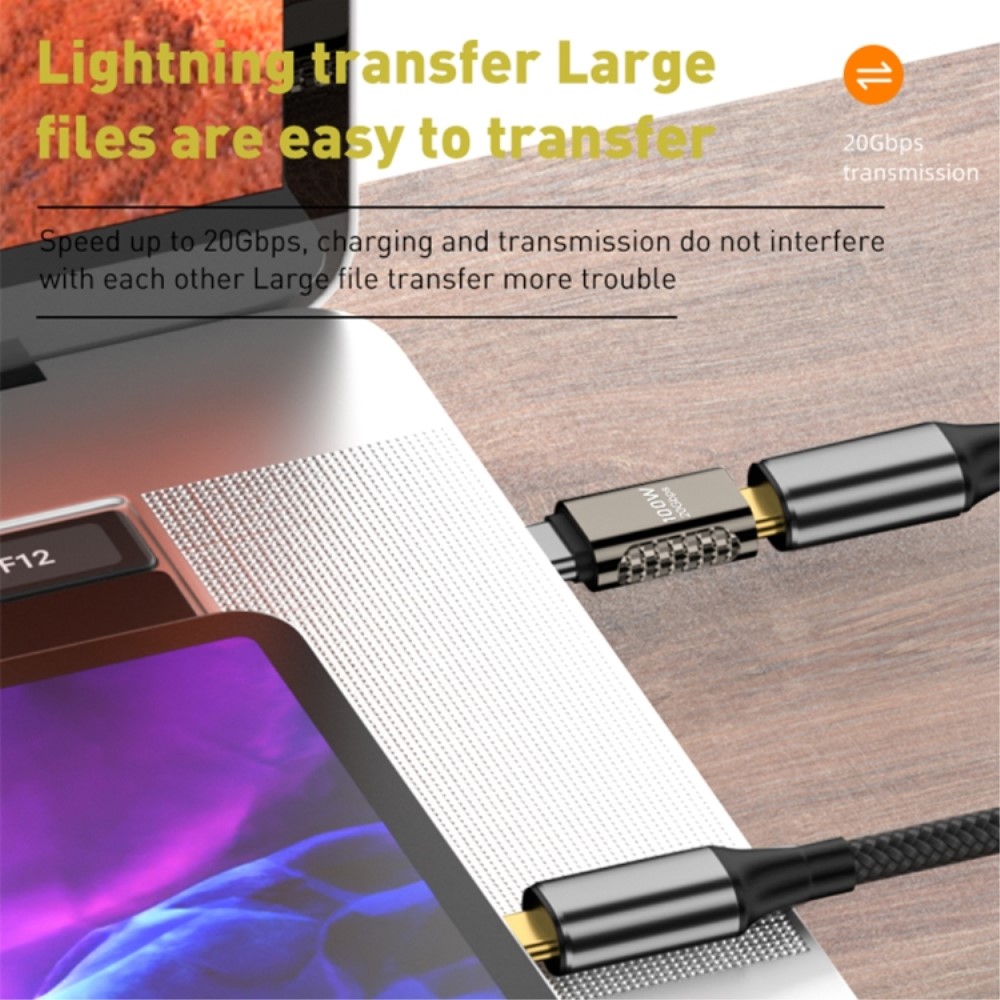  100W USB-C Hane - USB-C Hona Adapter Elbow USB 4.0 Silver