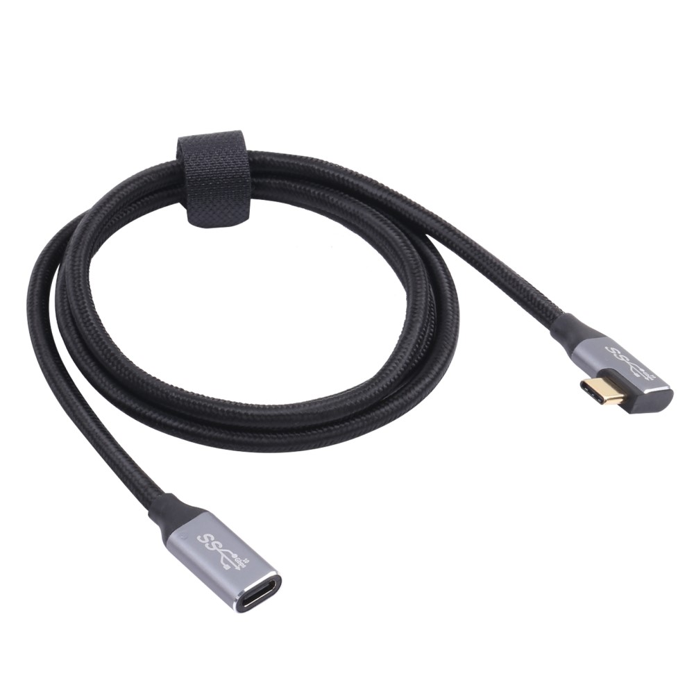  1.5m USB-C Hane Elbow - USB-C Hona Adapter Kabel Svart