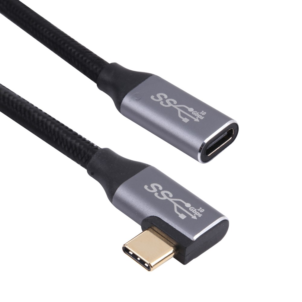  1.5m USB-C Hane Elbow - USB-C Hona Adapter Kabel Svart