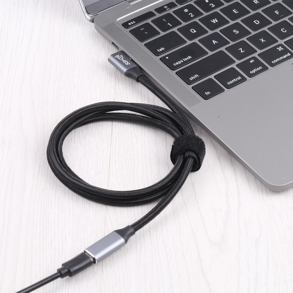  1.5m USB-C Hane Elbow - USB-C Hona Adapter Kabel Svart