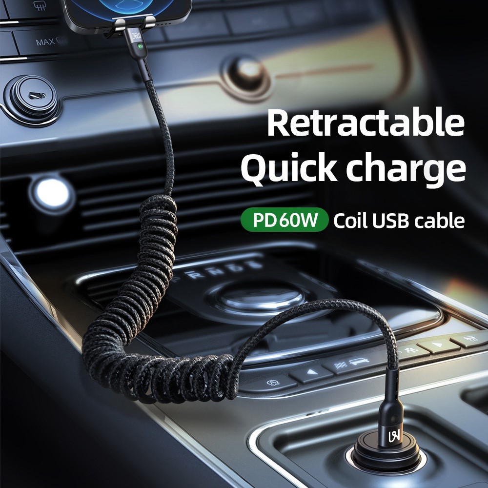 MCDODO Mcdodo 36W PD USB-C - Lightning Flexibel Nylonkabel Svart