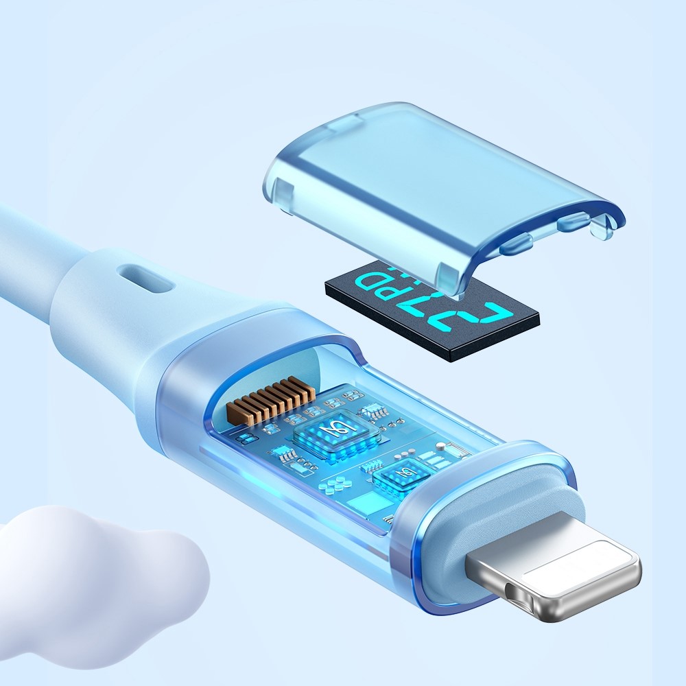 MCDODO Mcdodo 36W 1.2m PD USB-C - Lightning LED Silikon Kabel Lila