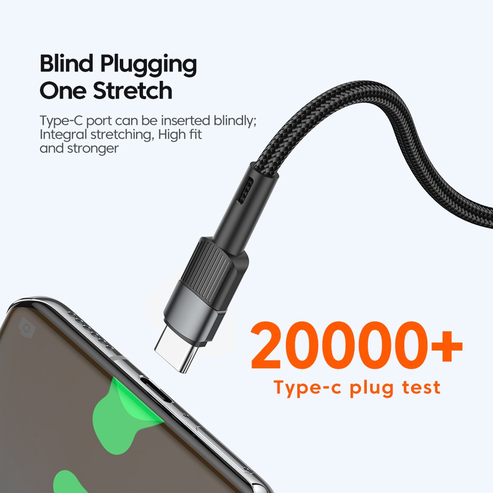 ESSAGER ESSAGER 3m 60W PD USB-C - USB-C Laddningskabel Svart