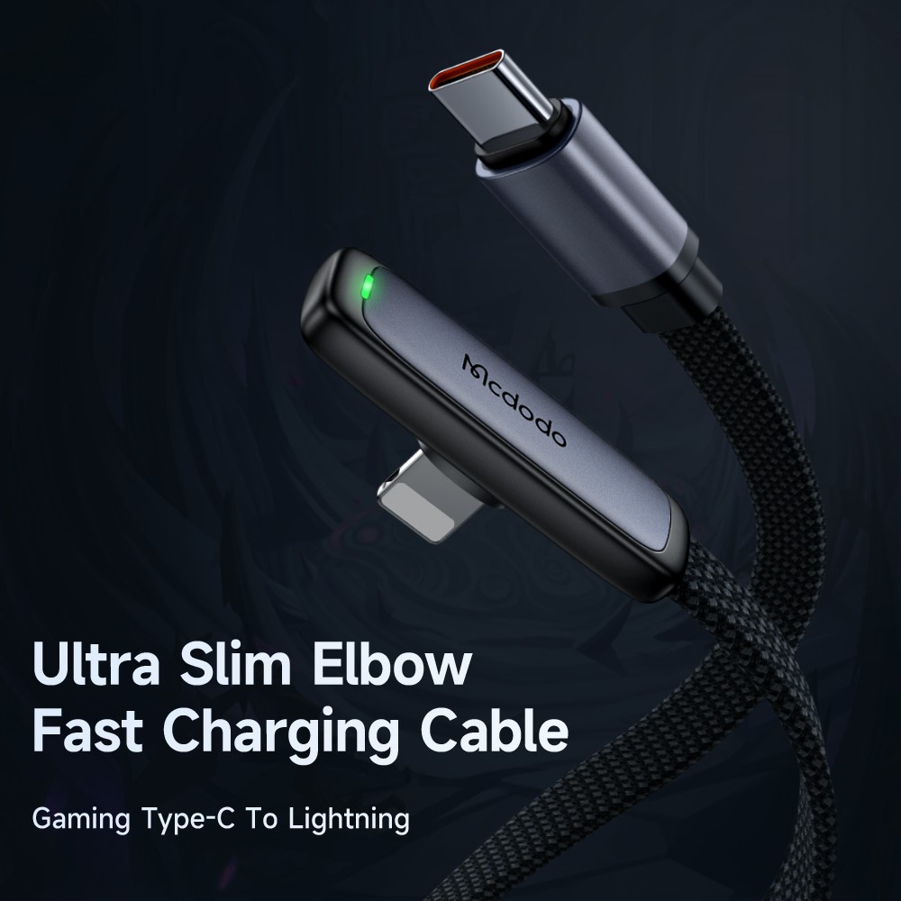 MCDODO Mcdodo 1.8m 36W PD USB-C - Lightning Elbow Kabel Svart