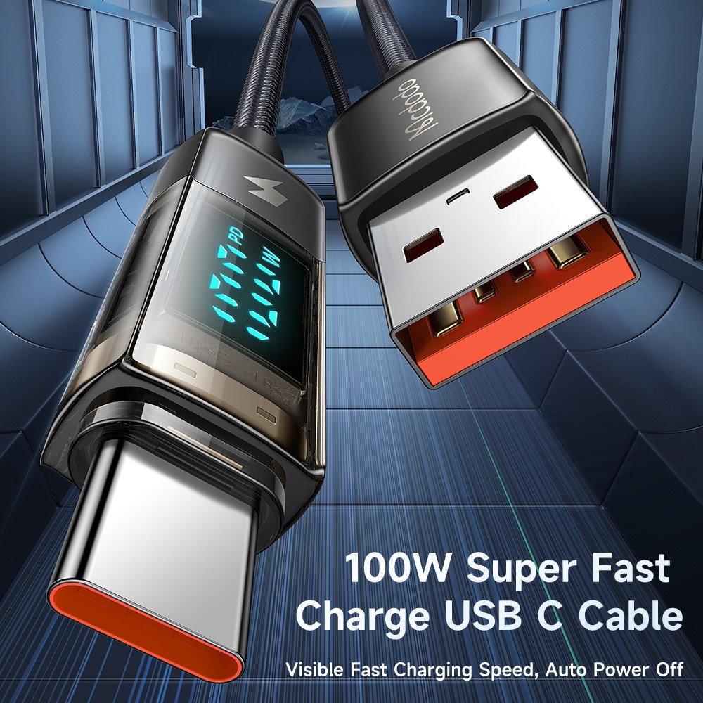 MCDODO Mcdodo 1.2m 100W 6A USB-C Auto Off Kabel Svart