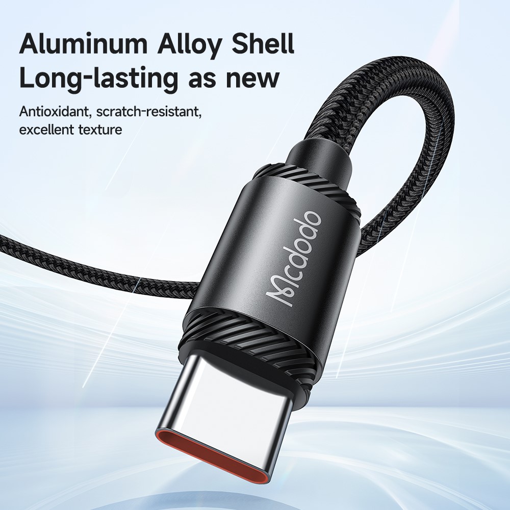 MCDODO Mcdodo 2m 240W PD USB-C - USB-C Nylonkabel Svart
