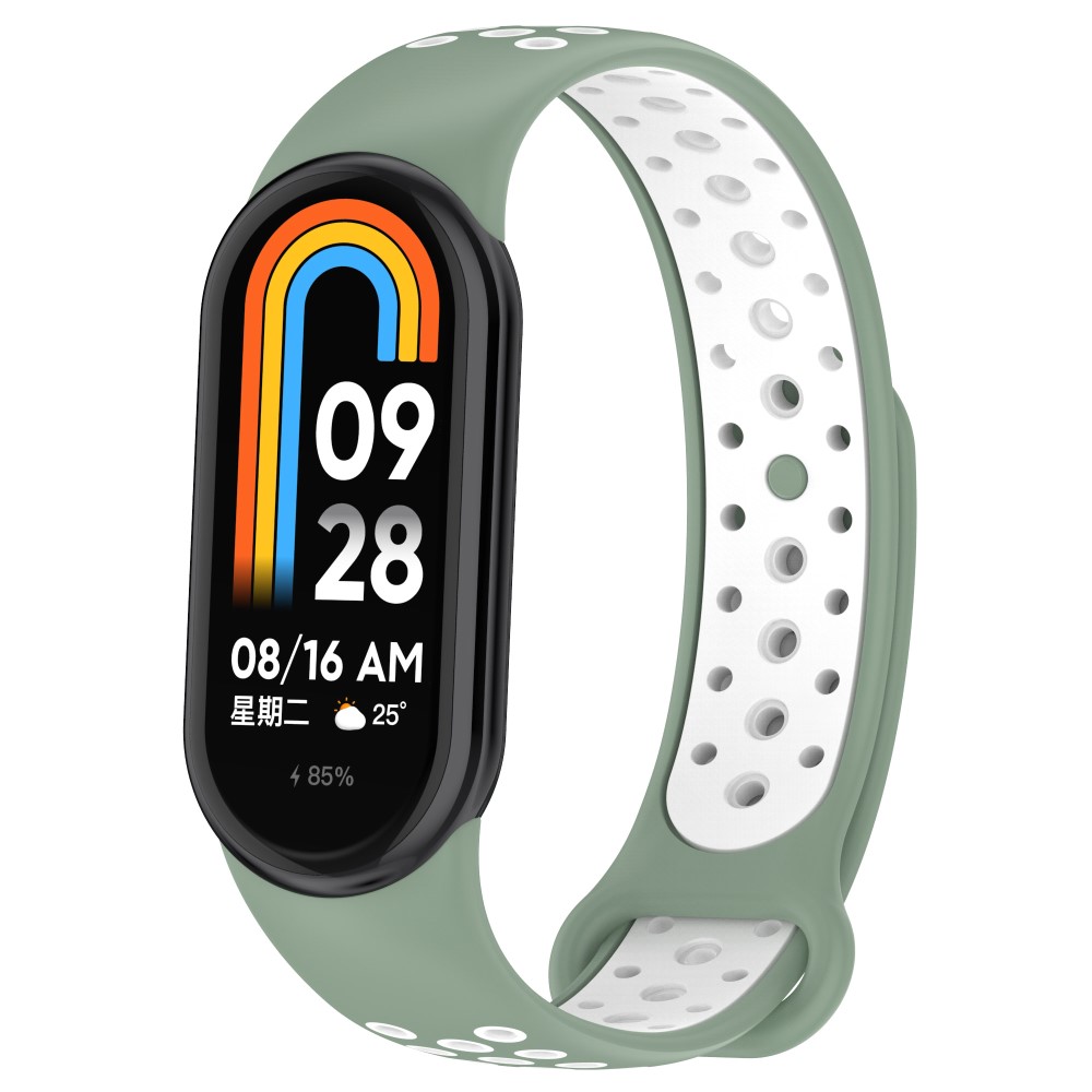  Xiaomi Smart Band 10/9/8 Träningsarmband Dual-Color Grön/Vit