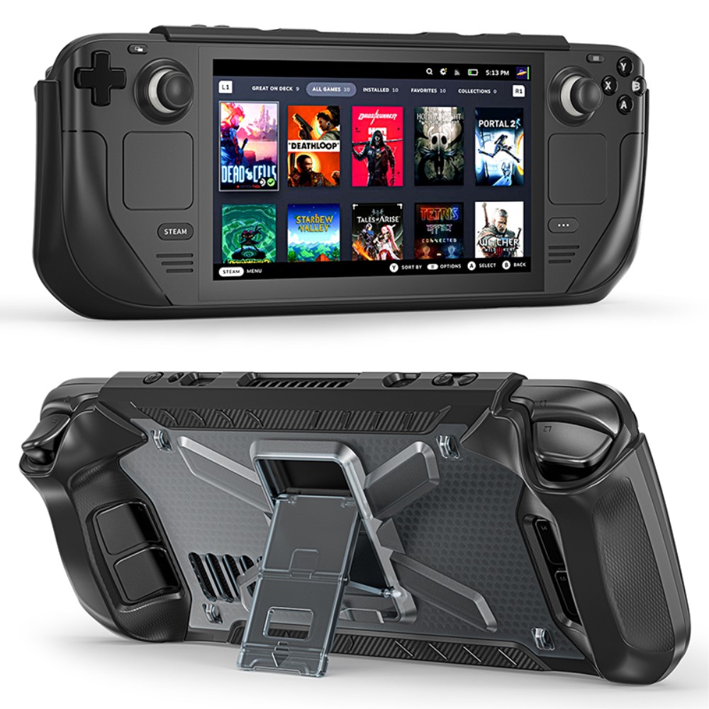  Steam Deck / OLED Hybrid Kickstand Skal Transparent/Svart