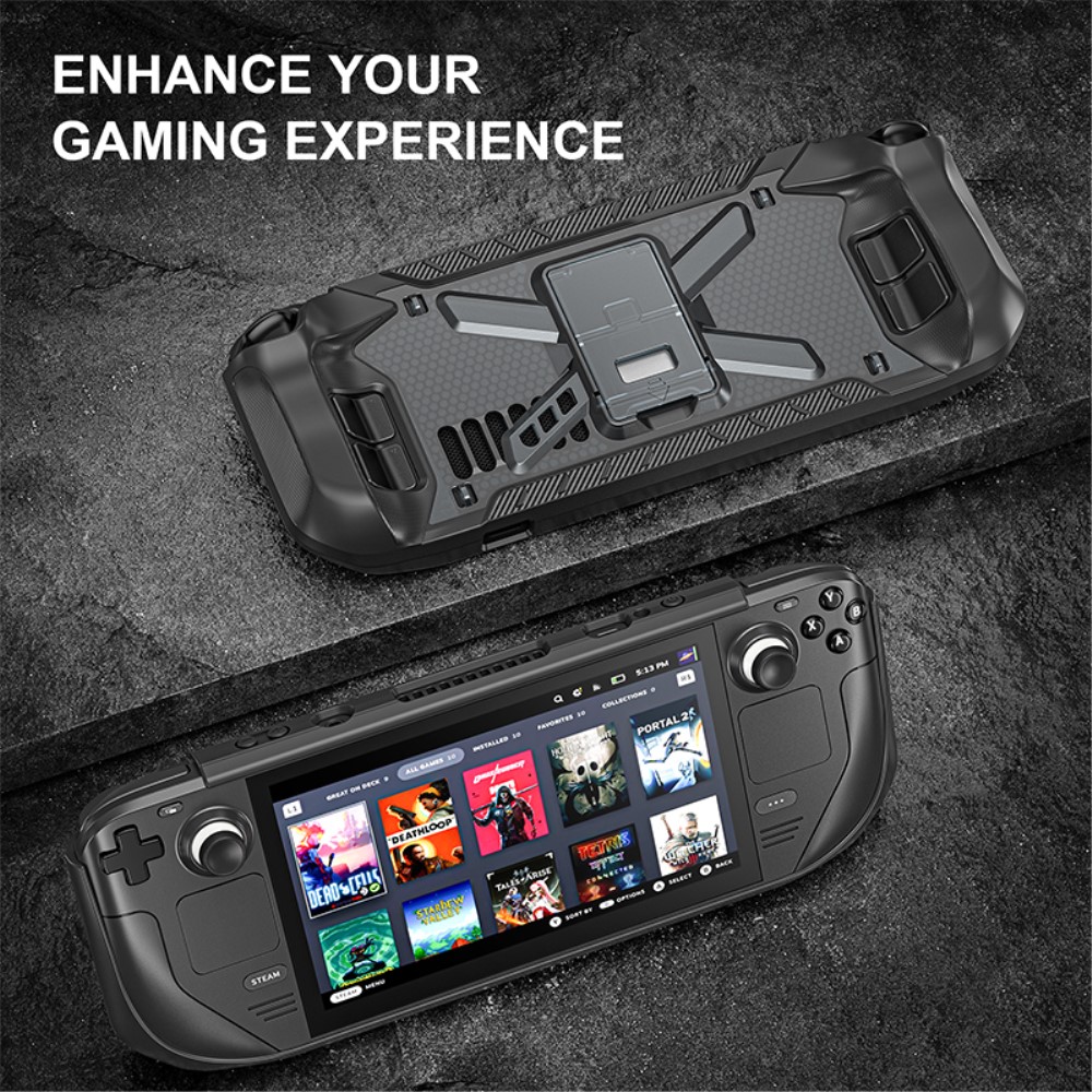  Steam Deck / OLED Hybrid Kickstand Skal Transparent/Svart
