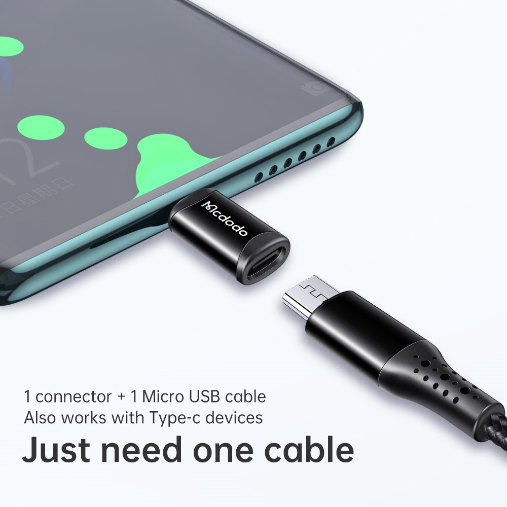 MCDODO Mcdodo MicroUSB Hona - USB-C Hane Adapter Svart