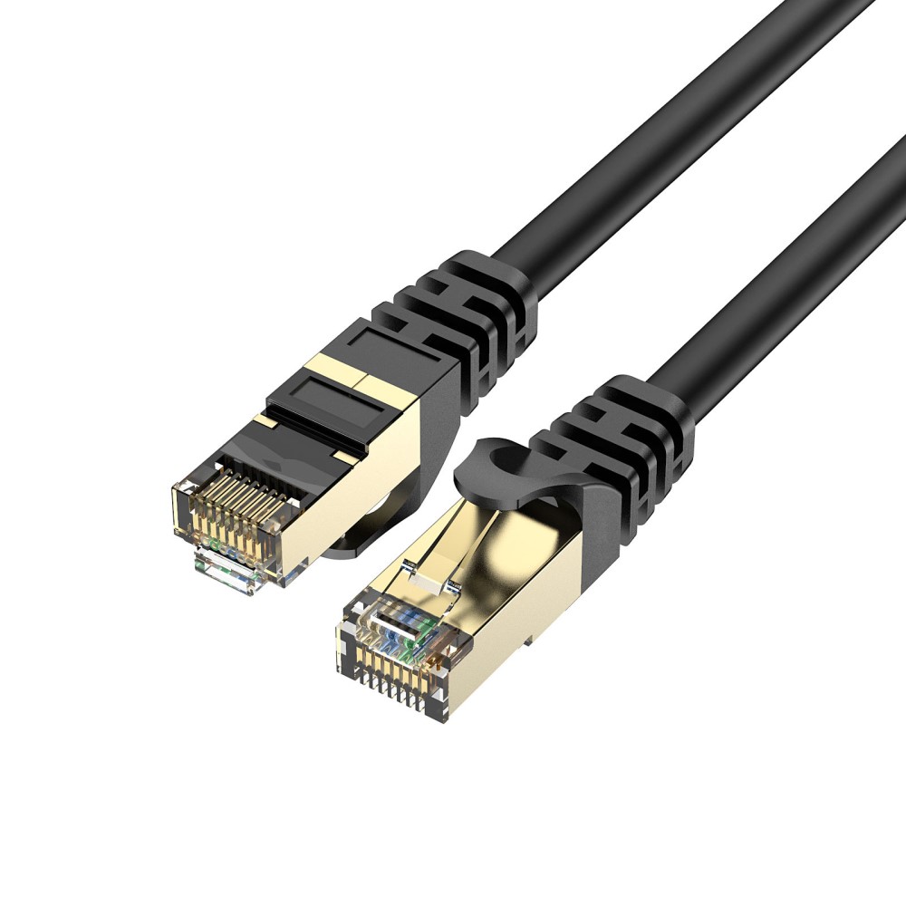  2m Cat8 40Gbps RJ45 STP-nätverkskabel Svart